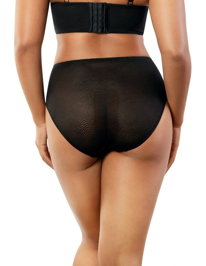 Pearl French Cut High Waist Brief in Black