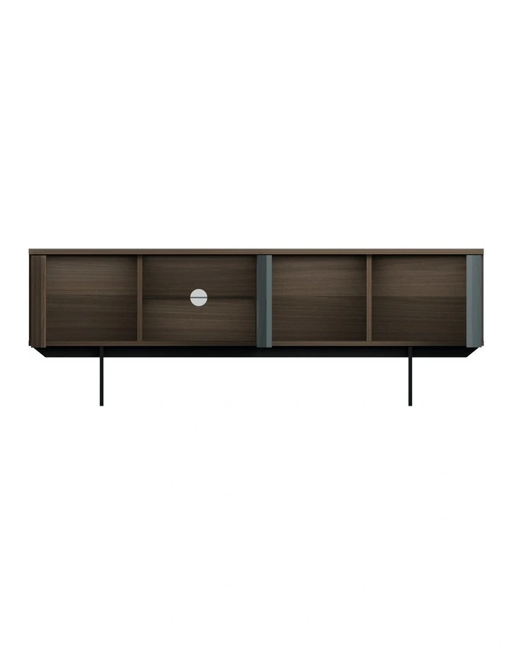 MIA Pre-Assembled TV Unit in Walnut And Blue
