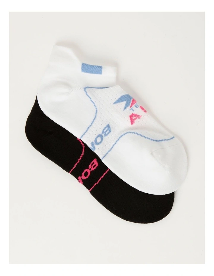 X-Temp Air Low Cut Socks 2 Pack in Black/White Assorted