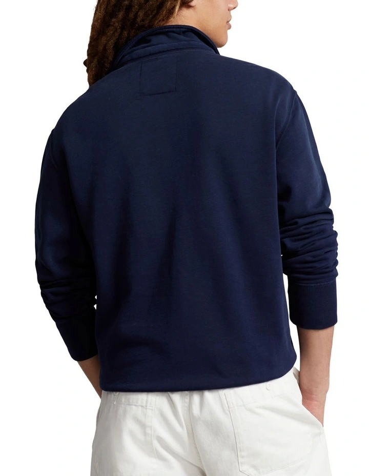 Fleece Graphic Quarter-Zip Sweatshirt in Blue