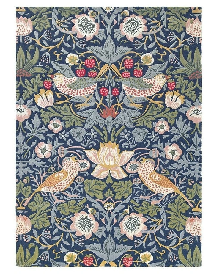 Morris & Co Strawberry Thief Indigo Rug