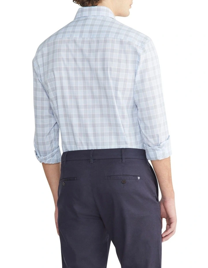 Slim 2 Colour Large Check Shirt in Blue