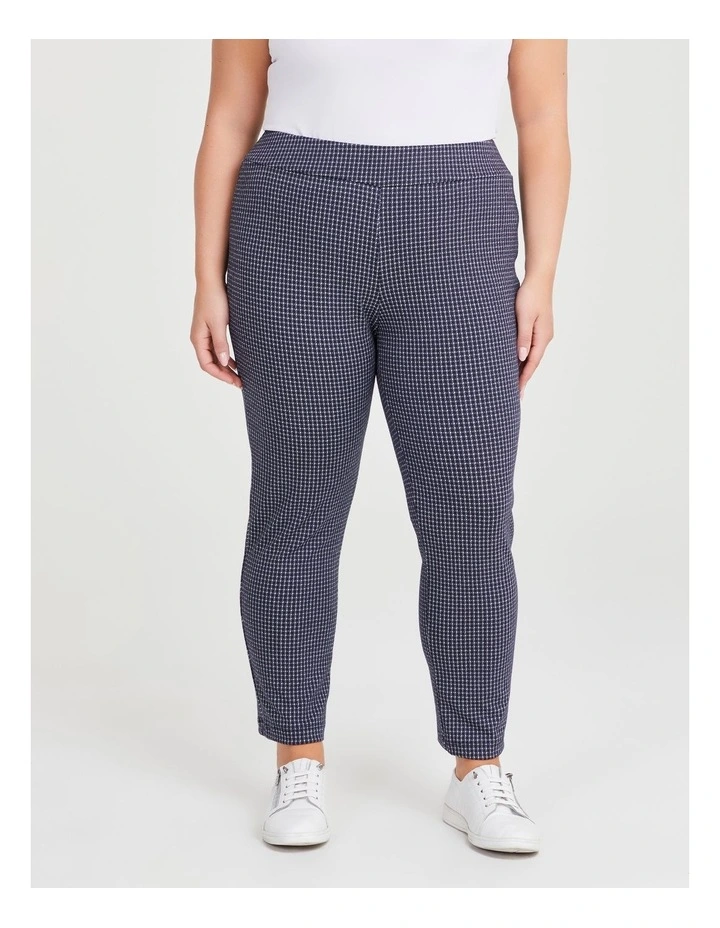 Petite Textured Geo Pant in Dark Indigo