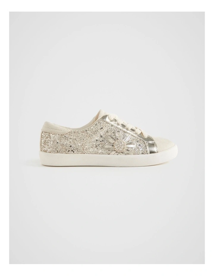 Glitter Trainer Shoes in Gold