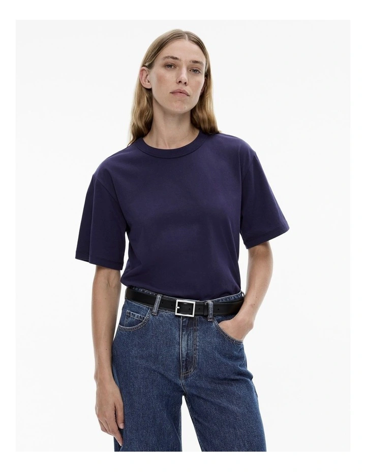 Cotton Boyfriend Tee in Midnight