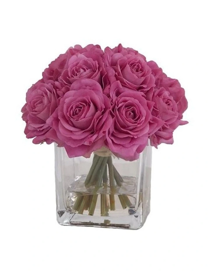 Real Touch Luxury Artificial Purple Rose Arrangement