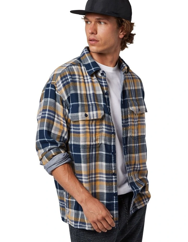 Flannel Shirt in Steel Blue