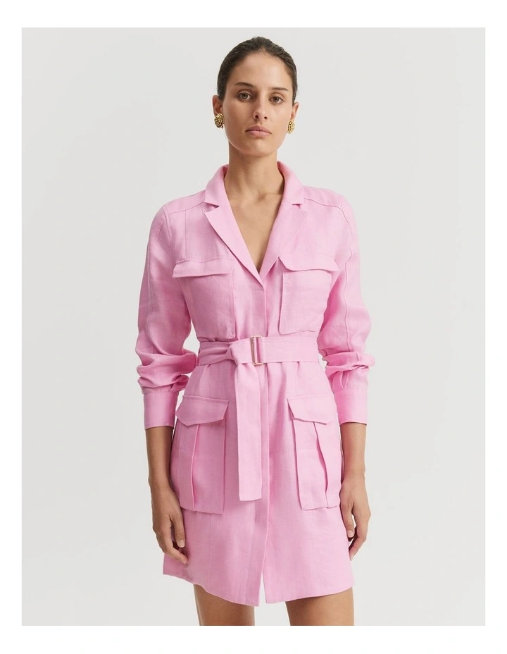 Utility Pocket Mini Dress in Rosetta