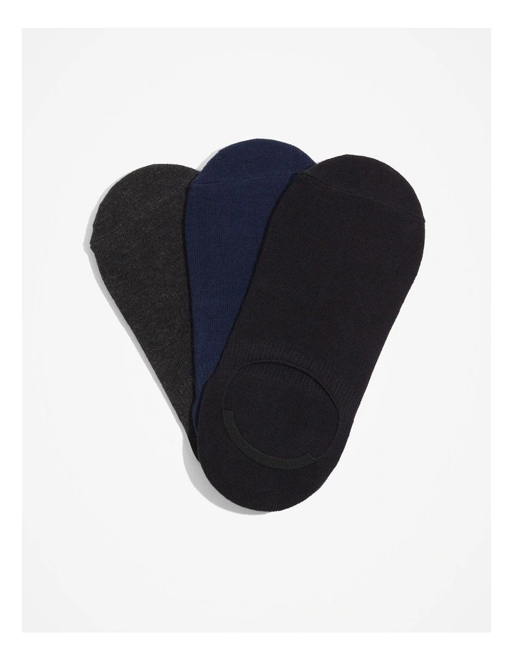 No Show Socks 3 Pack in Multicolour