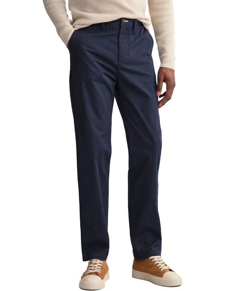 Allister Regular Fit Twill Chinos in Marine