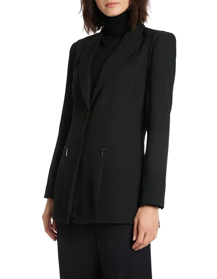 Alida Crepe Blazer in Black
