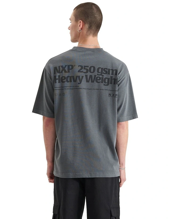 Core Line Heavy Oversized Tee in Pigment Charcoal
