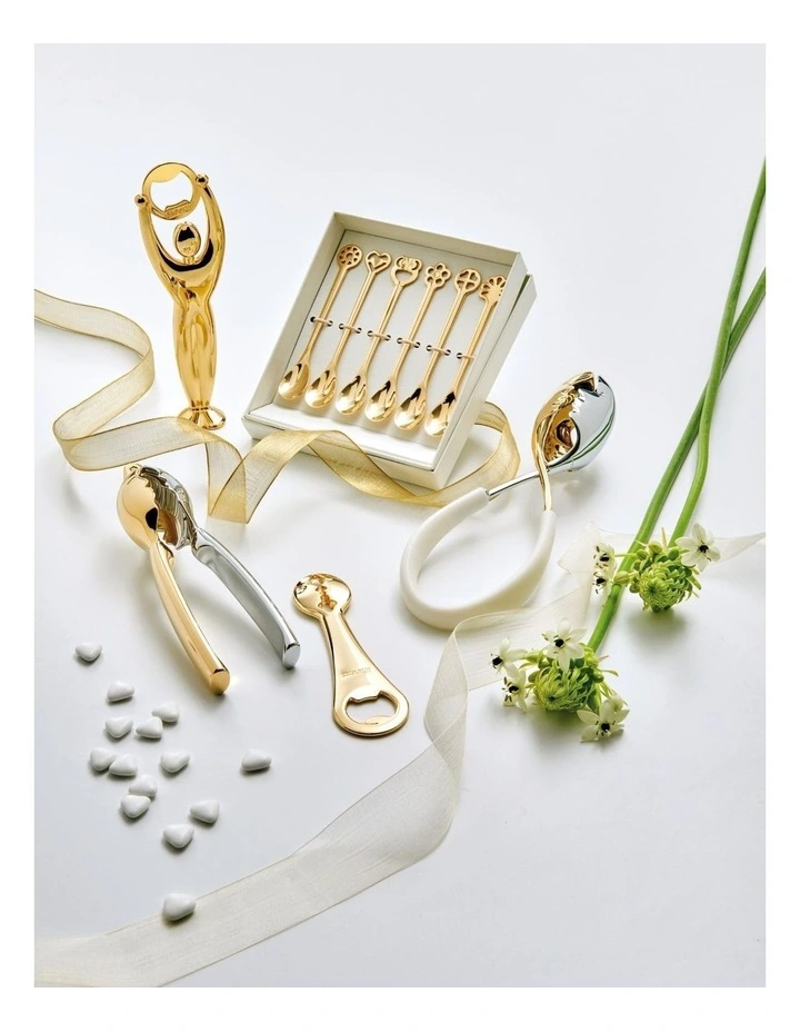 Kiss Salad Tongs White/Gold