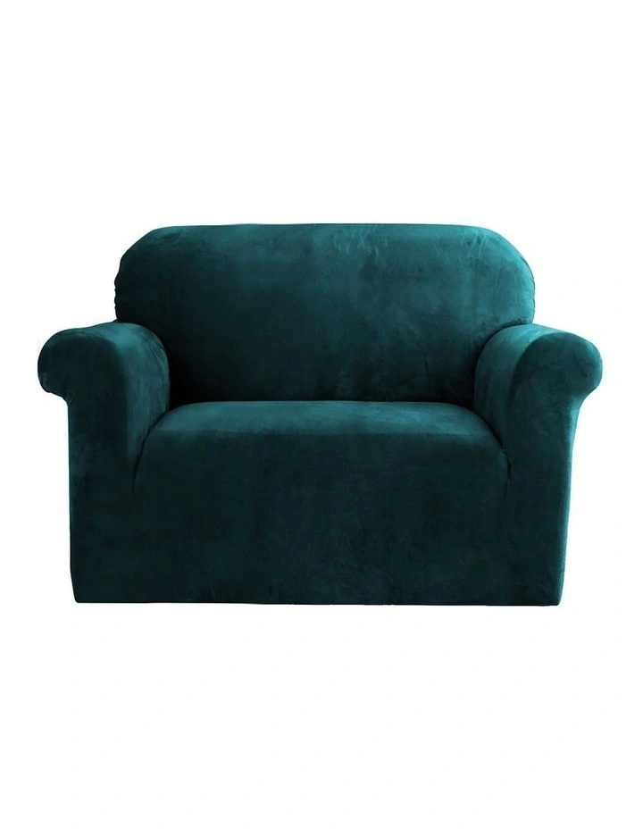 Sofa Cover Couch Covers Velvet 1 Seater in Agate Green