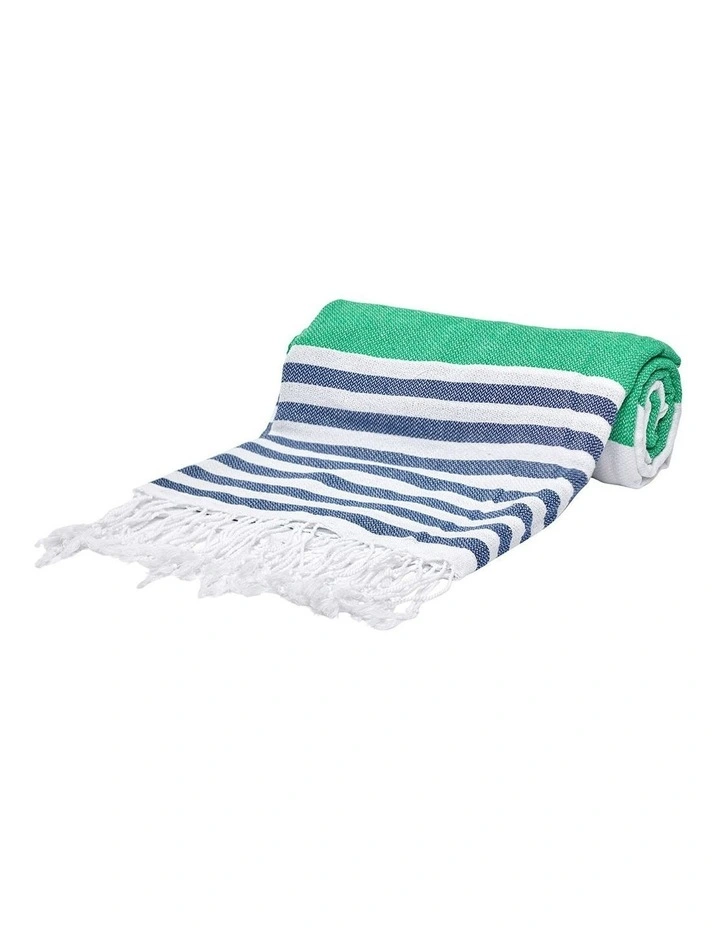 Thin Turkish Towel in Green/Blue