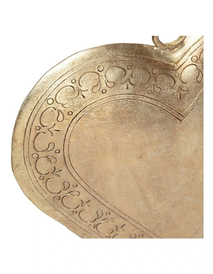 Heart Wall Hooks Set of 4 in Antique Gold
