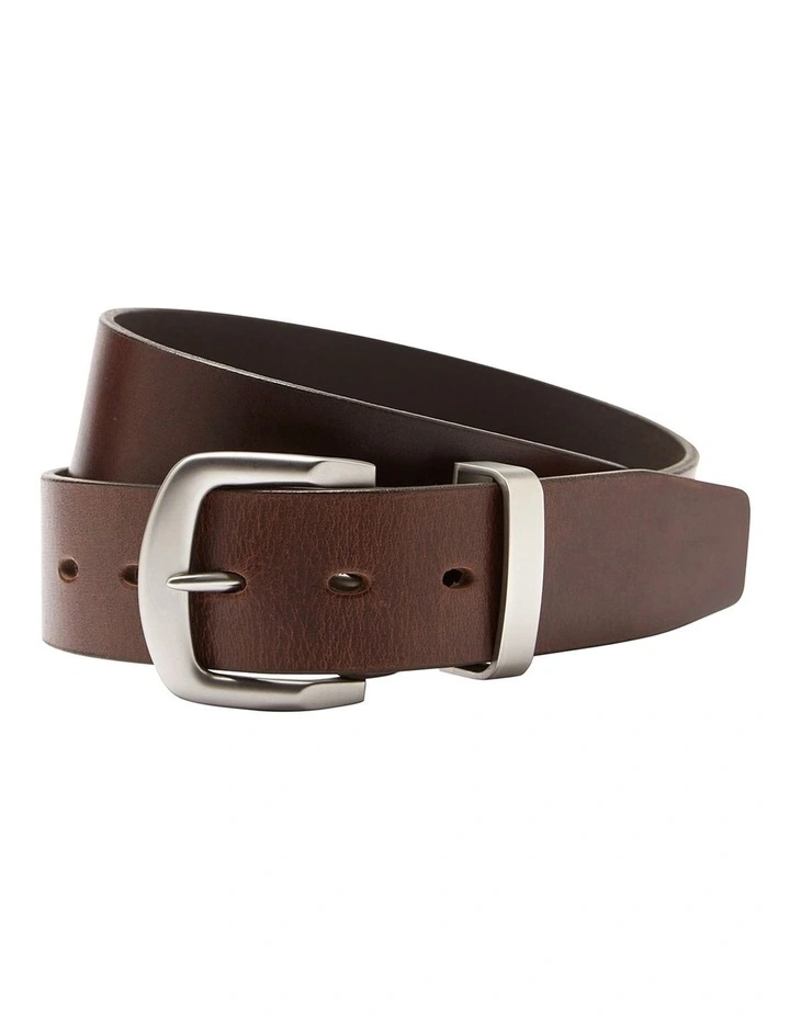 Australian Made Station Full Grain Leather Belt 38mm in Brown