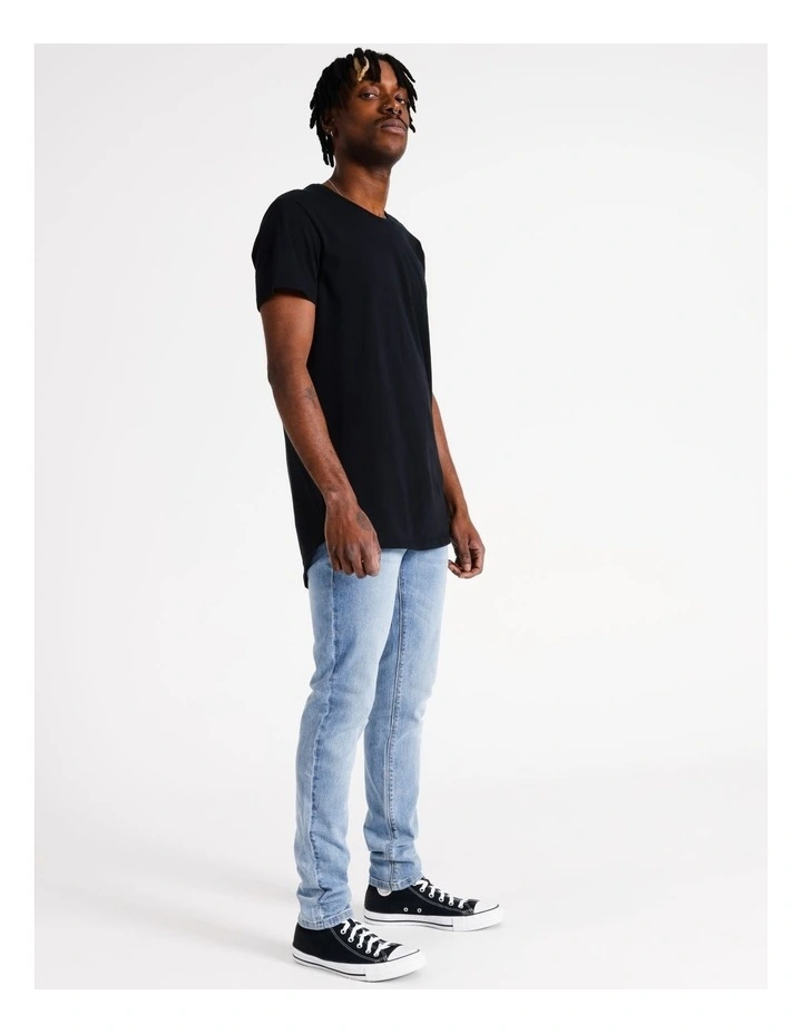Hadspen Drop Shoulder Curved Tee Black