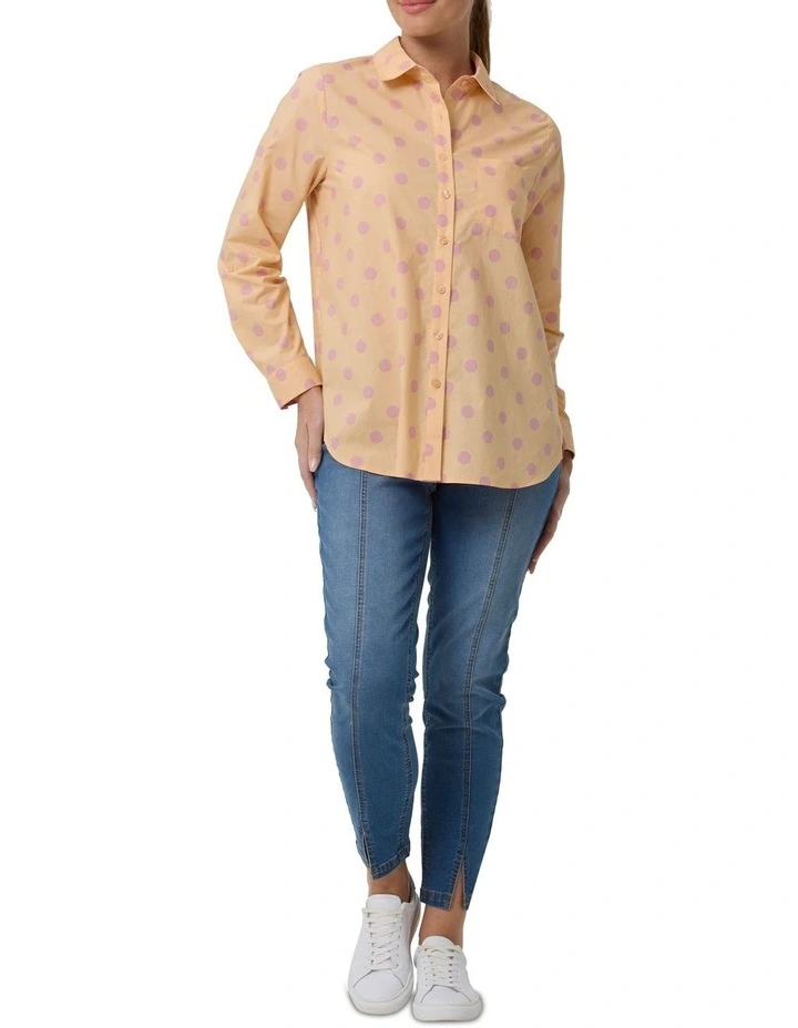 Spot Print Shirt in Peach