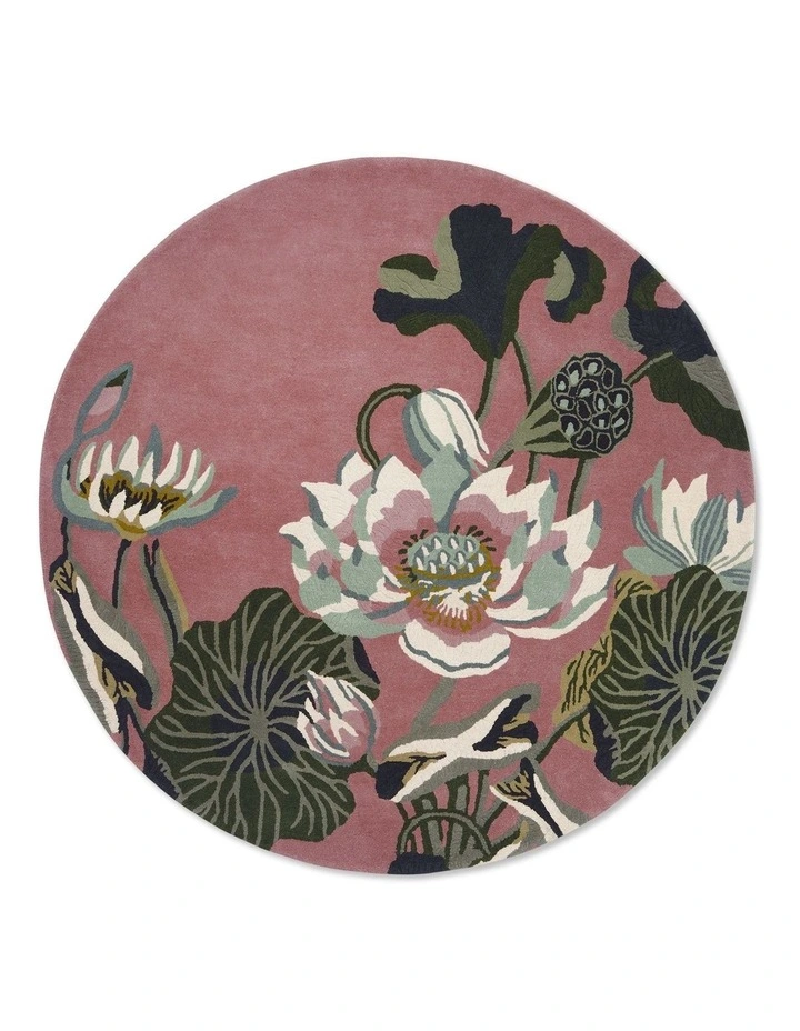 Waterlily Rug 038602 in Pink
