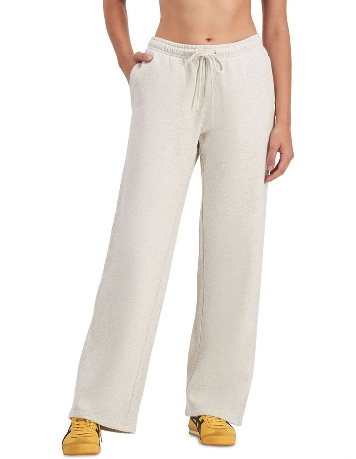 Cotton Sweats Fleece Straight Leg Trackie in Polar Marle