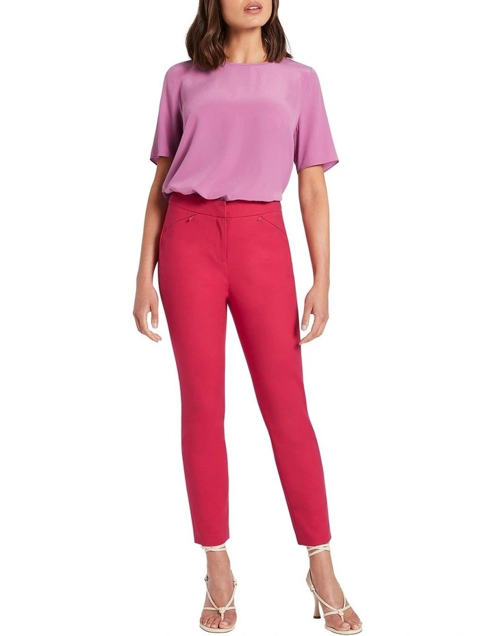 Sarah Compact Cotton Pant in Jam
