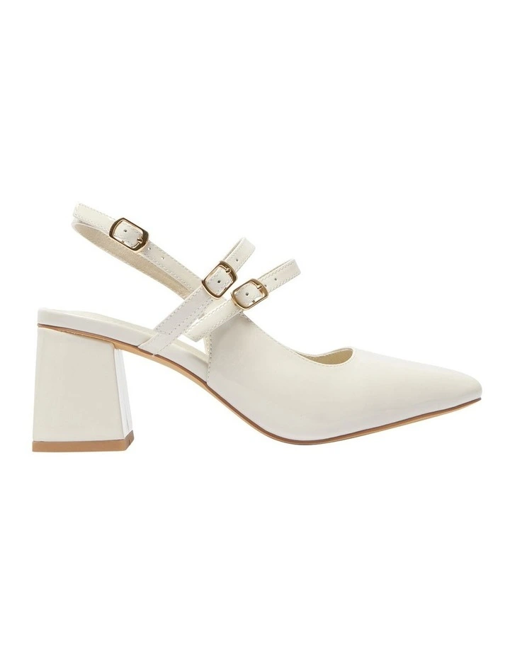 Nexus Heeled Shoes in Bone Patent