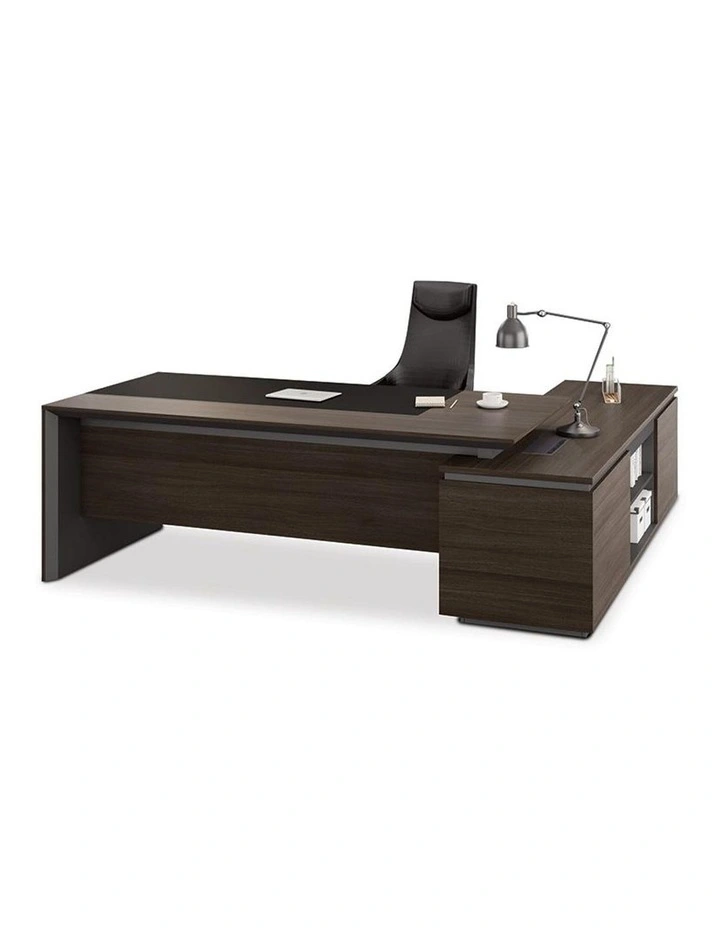 Carter Executive Office Desk with Left Return 2.2M Coffee & Charcoal