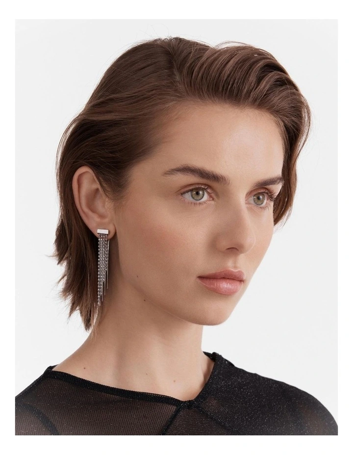 Urban Drop Earrings in Silver