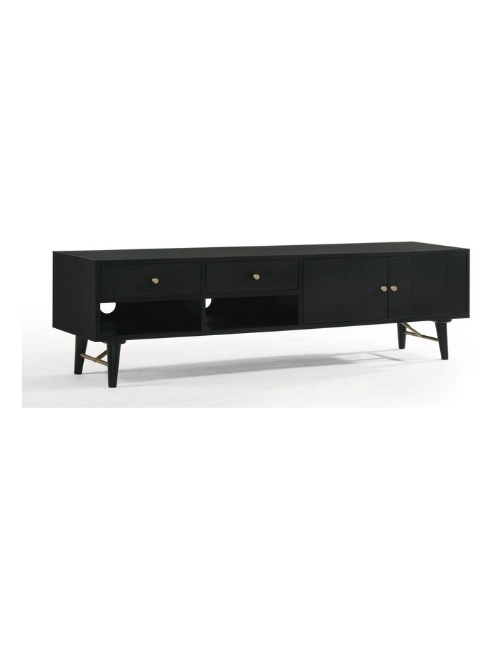 Rania Veneer TV Entertainment Unit 170cm Black Ash