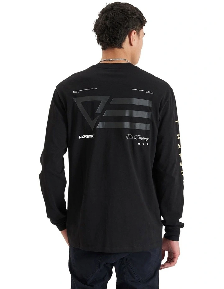 Parti Heavy Relaxed Long Sleeve Tee in Black