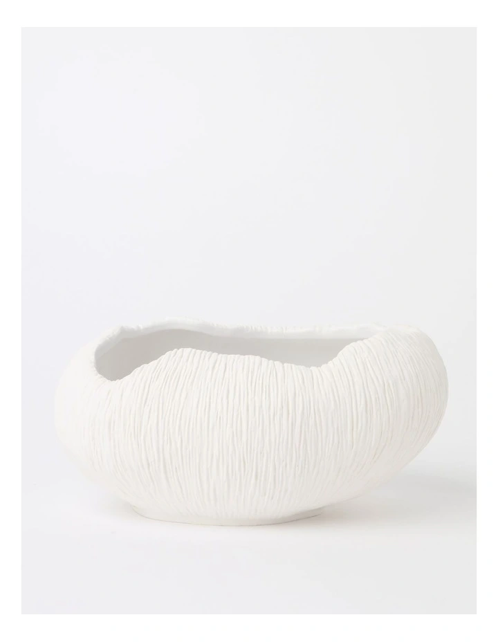 Daria Ceramic Faux Coral Bowl 22cm in White