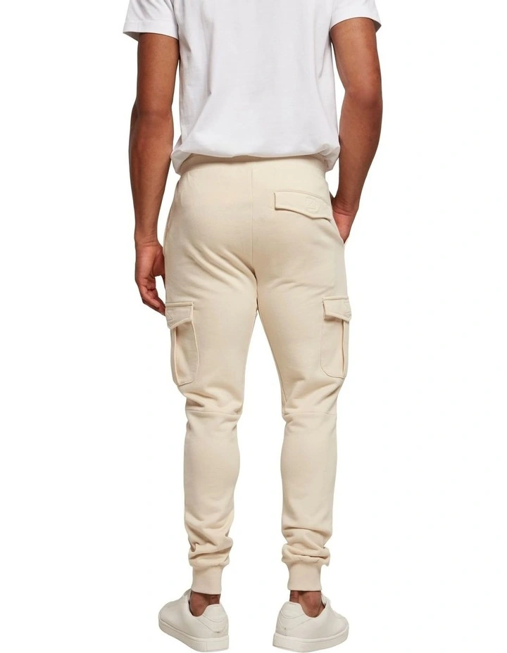 Fitted Cargo Sweat Pants in Soft Seagrass