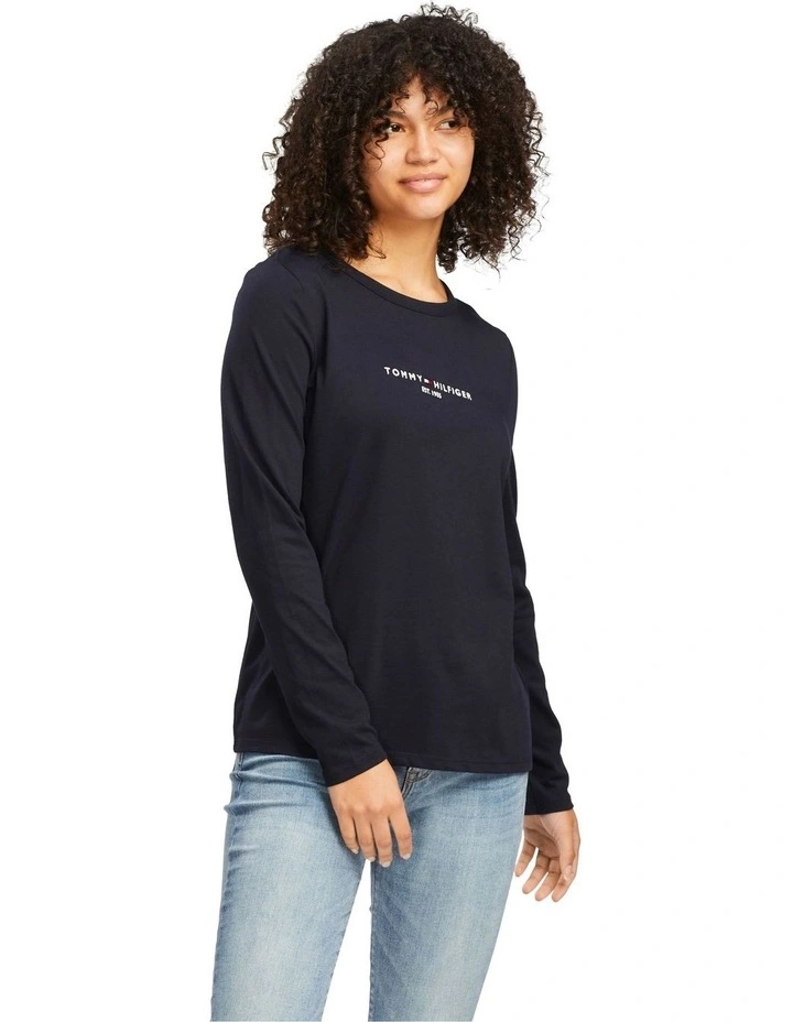 Organic Cotton Long Sleeve T-Shirt in Blue