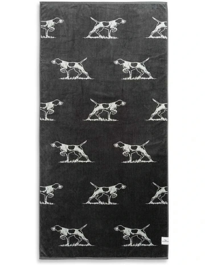 Dog Days Beach Towel in Charcoal/Silver