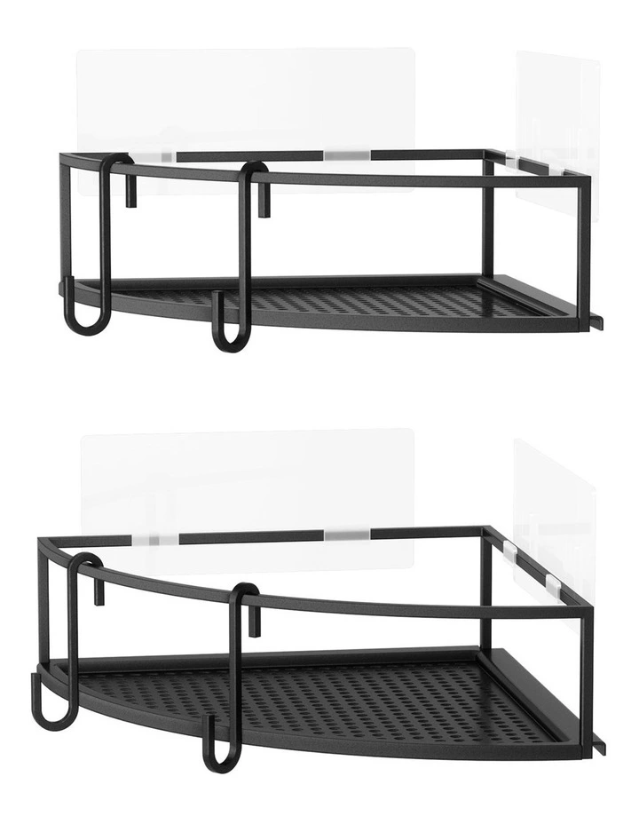 Cubiko 23x23x6cm Corner Bin Set of 2 in Black