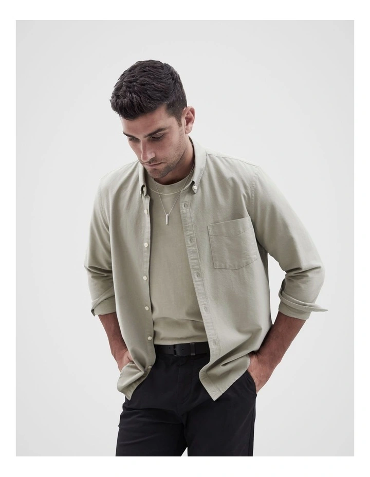 Oxford Regular Fit Shirt in Fatigue Green