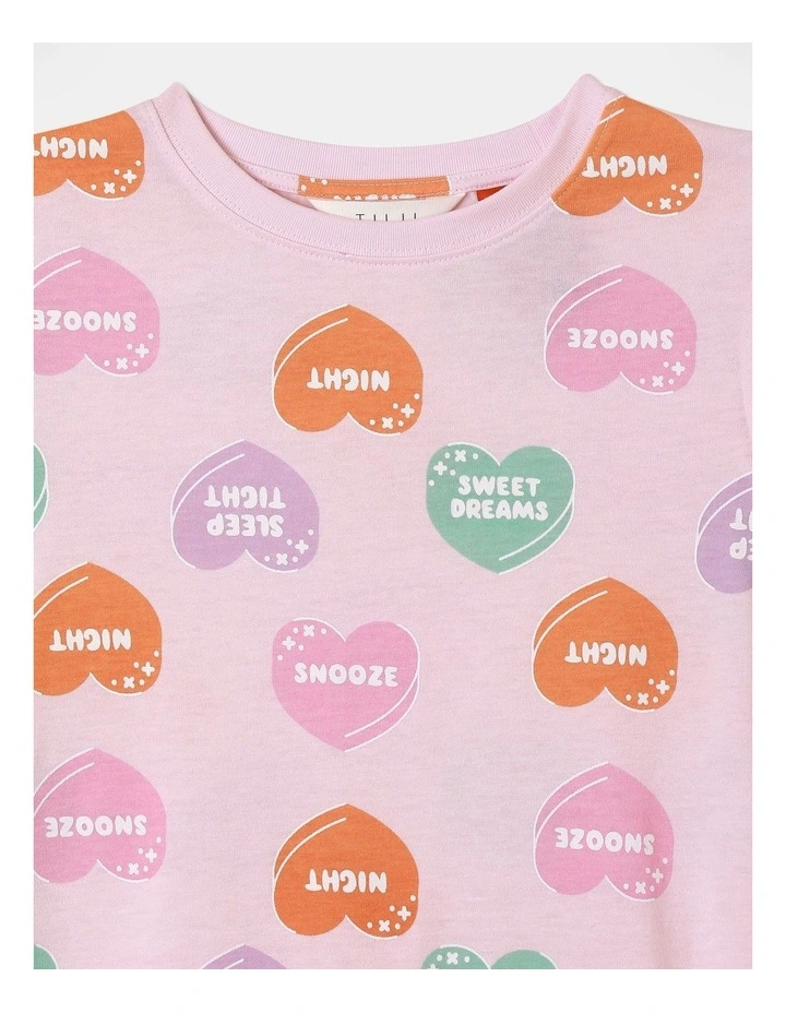 Candy Hearts Nightie in Light Pink