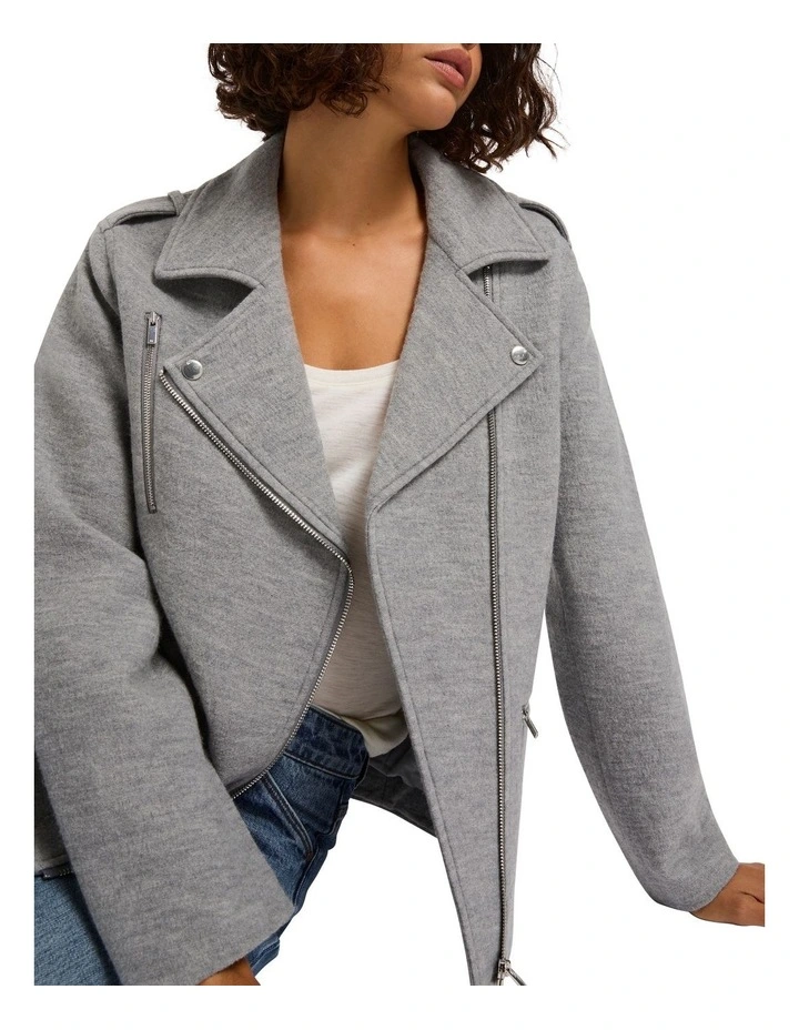 Morgan Felted Wool Biker in Grey Melange