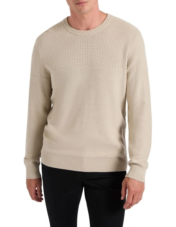 Albany Cotton Knit Sweater in Limestone