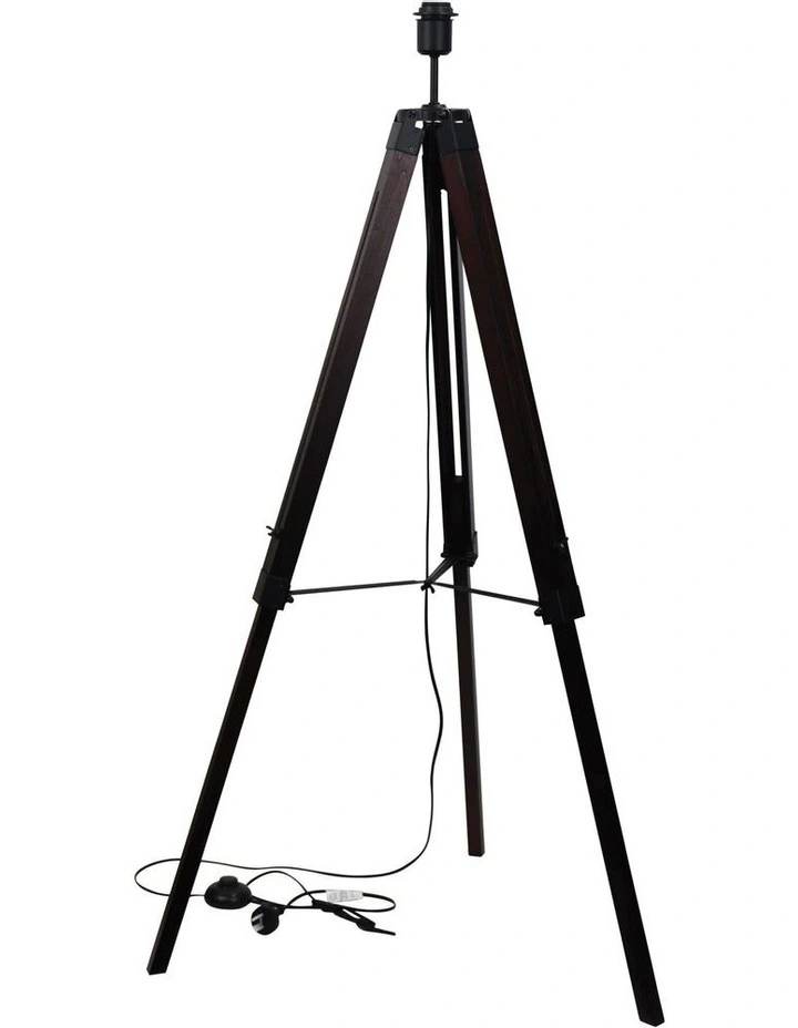 Trevi Tripod Floor Lamp Base Walnut