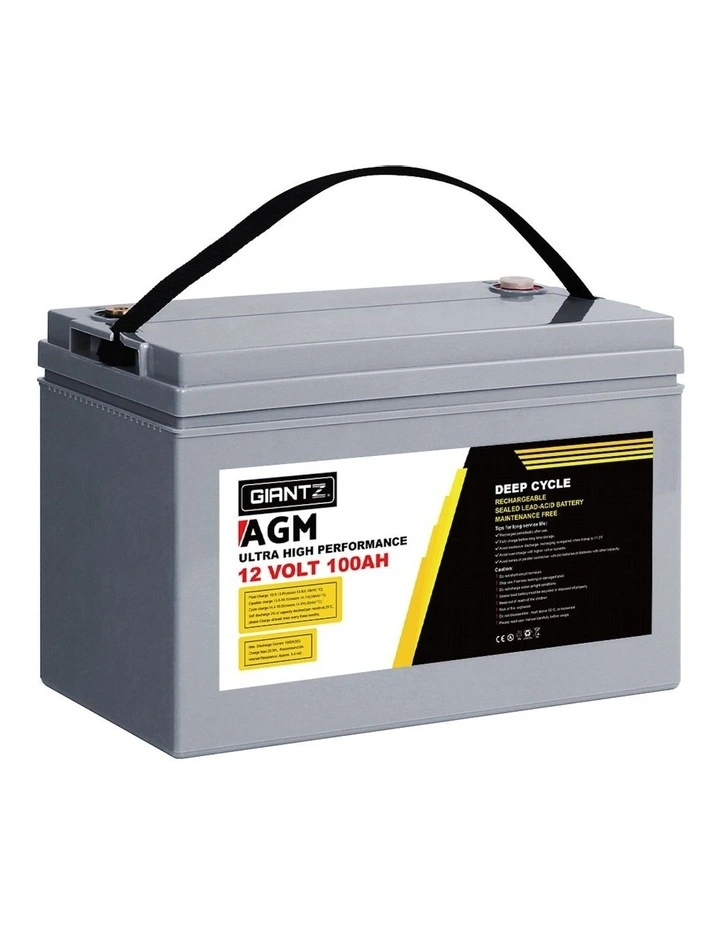 AGM Deep Cycle 12V 100Ah Box Portable Solar Caravan Camping Battery