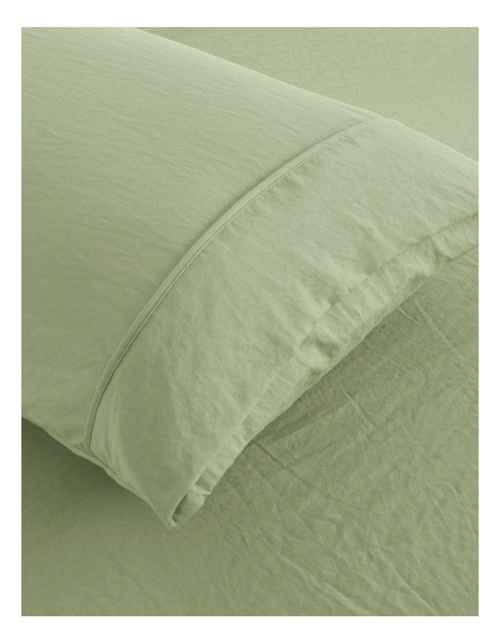 Superfine Washed Microfibre Standard Pillowcase Twin Pack in Sage Green