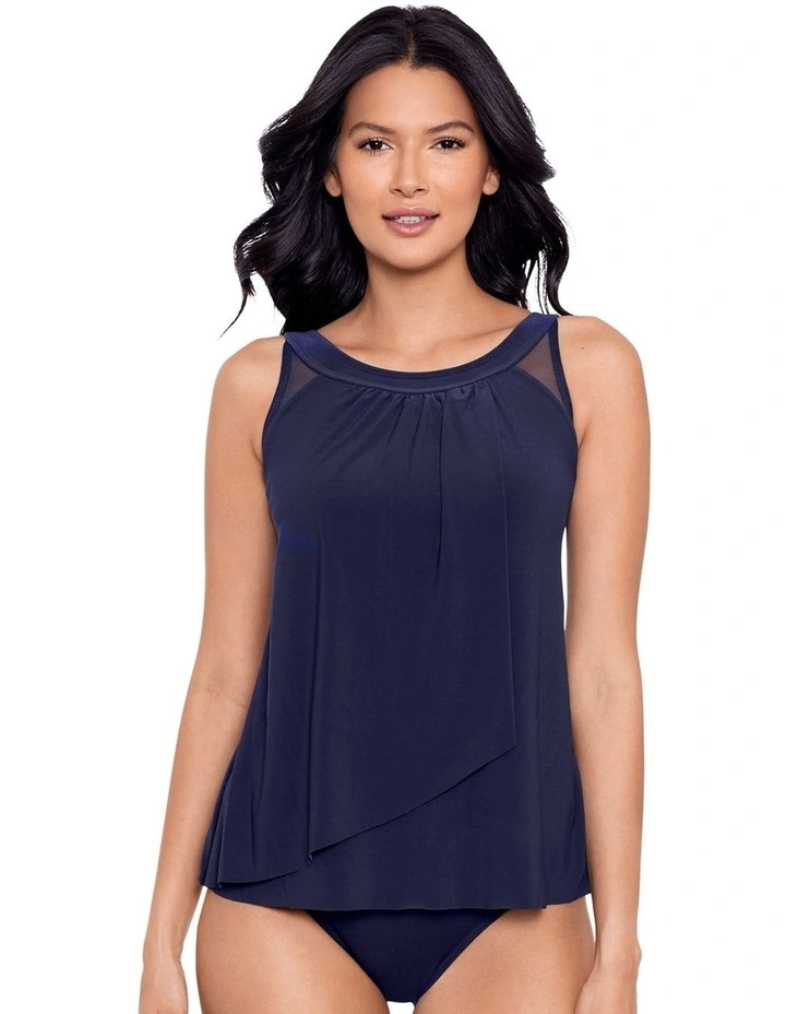 Illusionists Ursula Underwired High Neck Tankini Top in Midnight