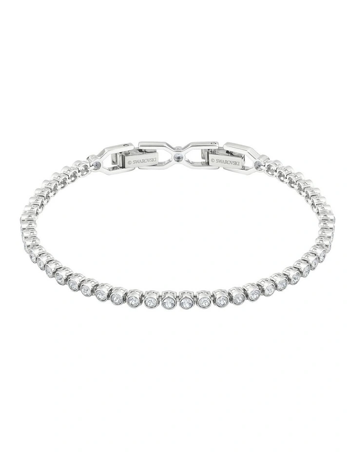 Emily Bracelet Round Cut Rhodium Plated in White