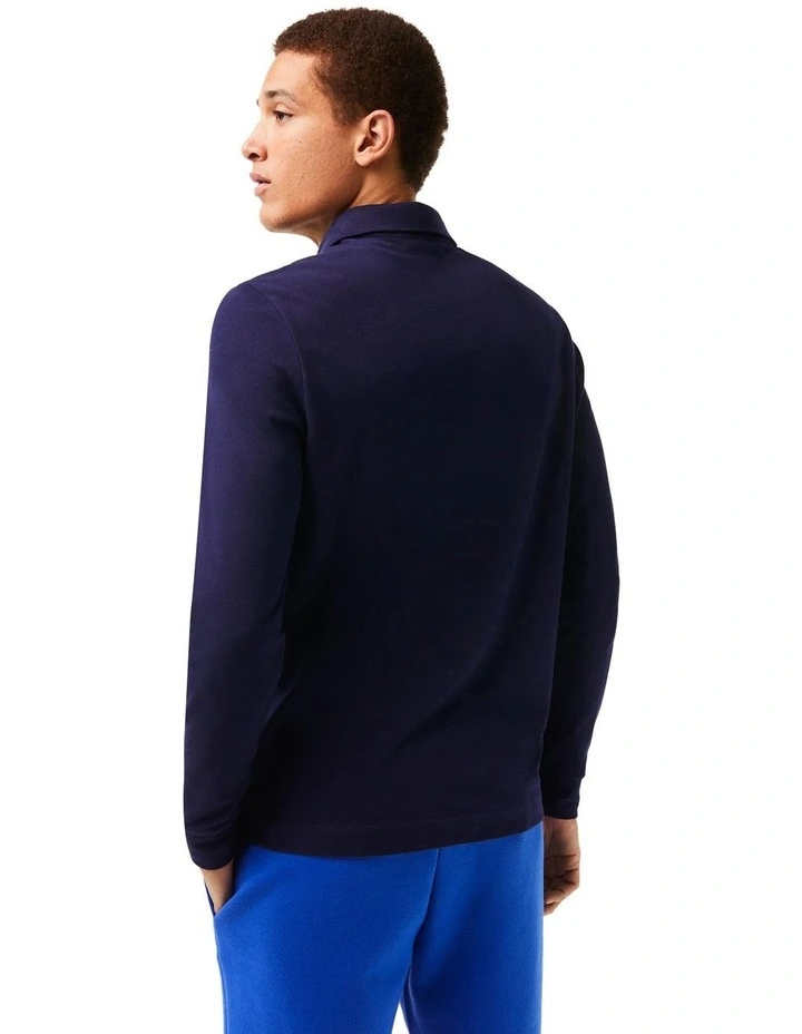 Long Sleeve Paris Polo Shirt in Navy