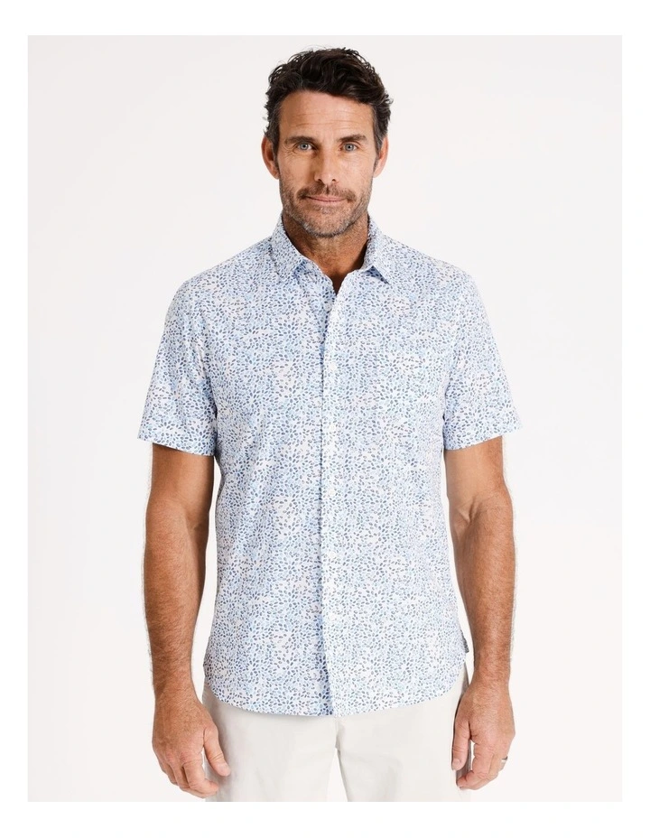 Currumbin Short Sleeve Print Shirt in White