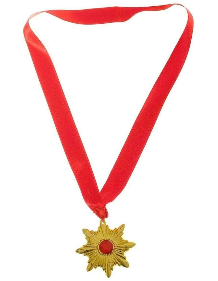 Vampire Medal Necklace Halloween Star Dracula Party in Gold