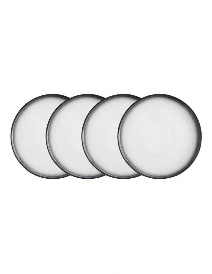 Caviar Granite High Rim Plate 26.5cm Set Of 4 Black/White