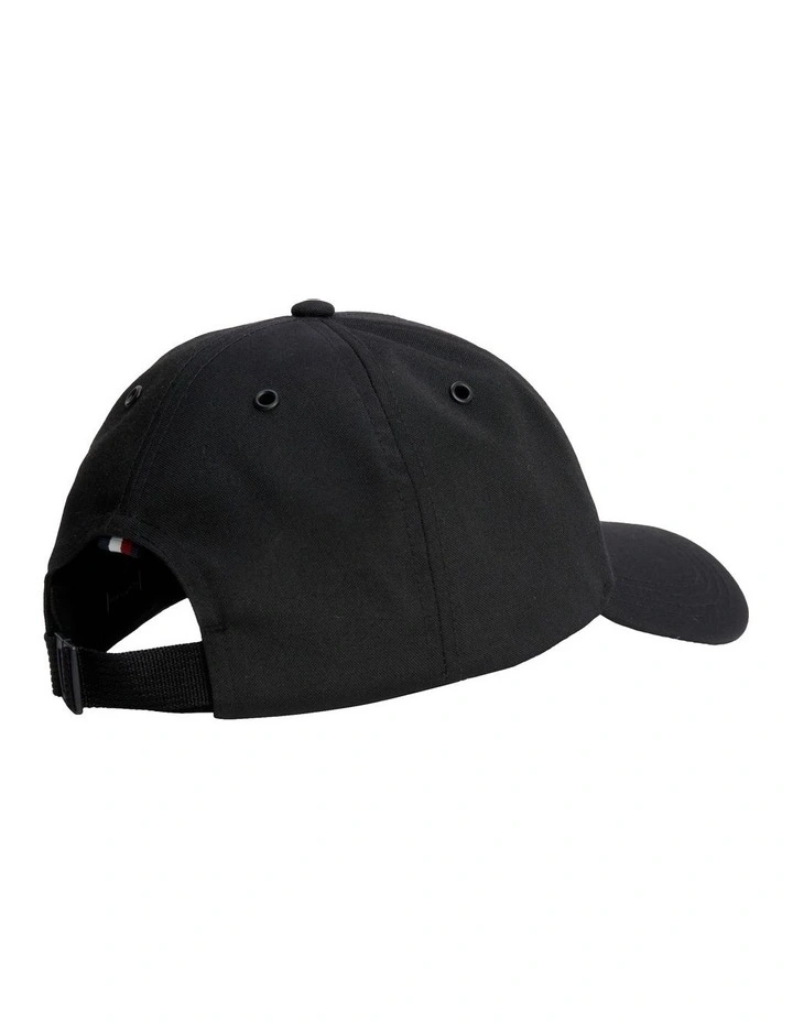 Logo Applique Baseball Cap in Black